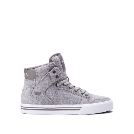 Supra Vaider Kids High Tops Shoes Grey UK 79ARP